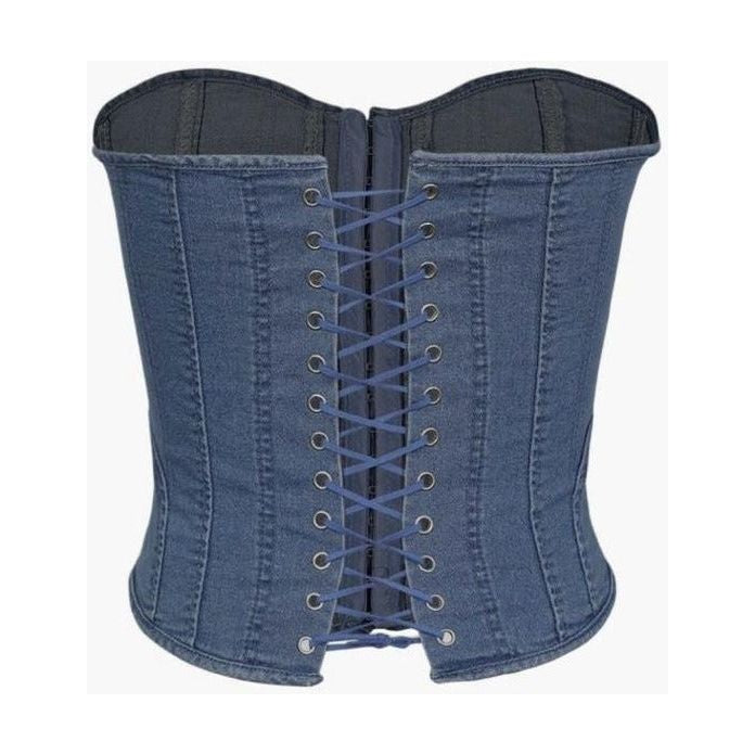 Denim Crop Corset