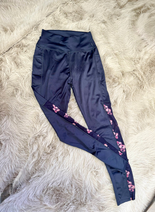 Flower mesh pocket leggings