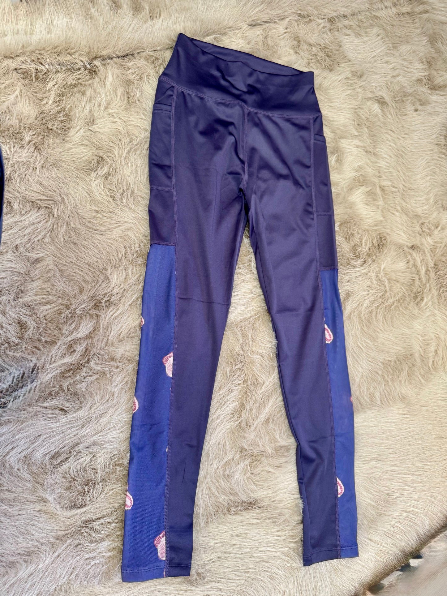 Flower mesh pocket leggings