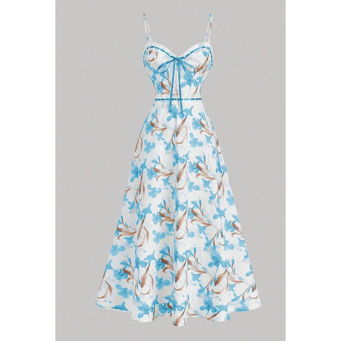Blue Bloom Midi Dress