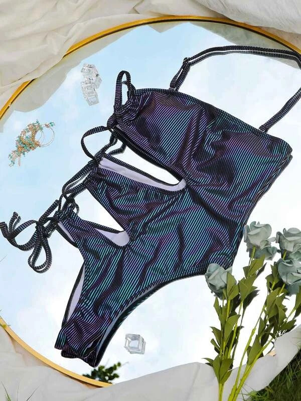 Tinsel stripe swimwear