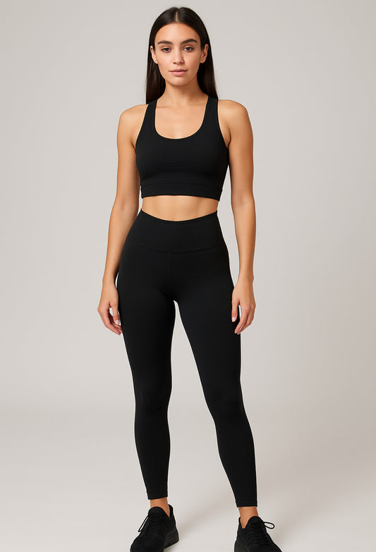 Jet Sculpt Black Leggings-Pockets