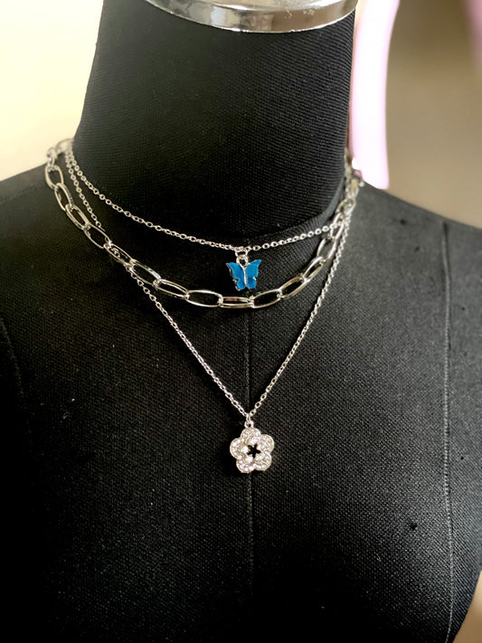 Butterfly layered necklace