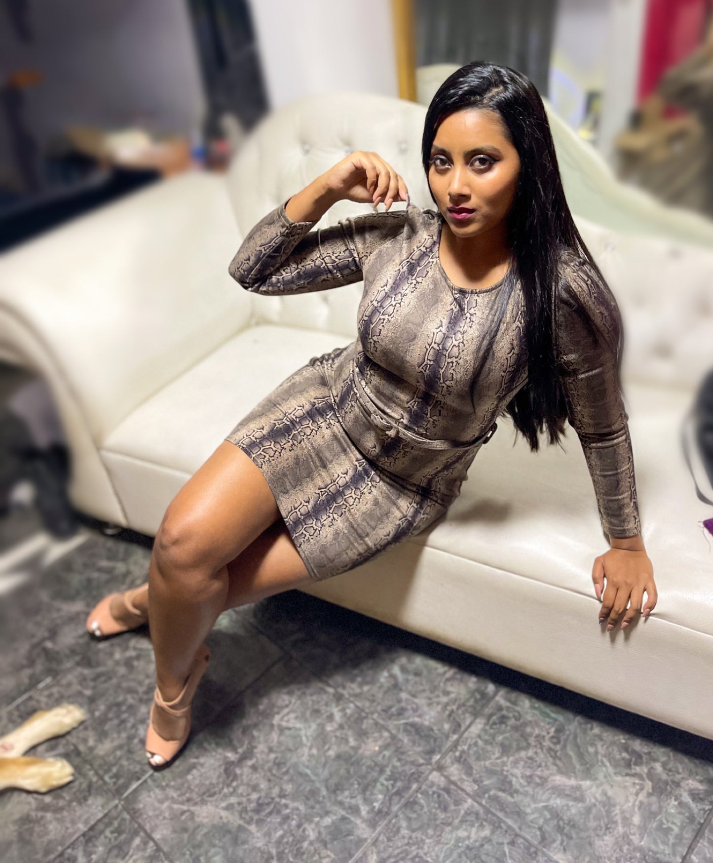 Python -printed dress