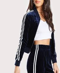 Velvet stripe tracksuit