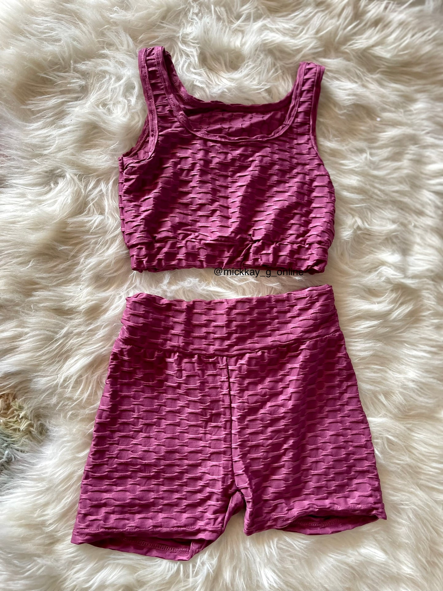 Shay -textured shorts and top