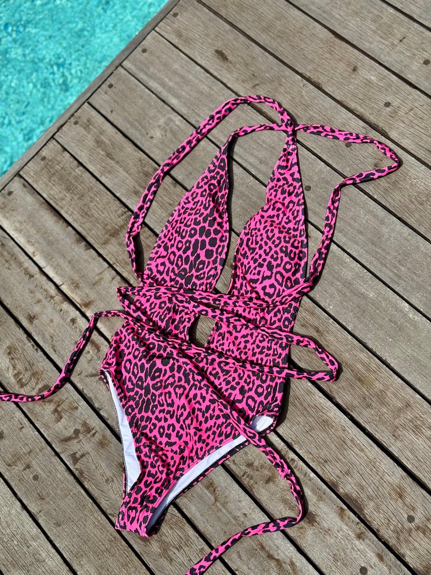 Hot pink Leopard Monokini