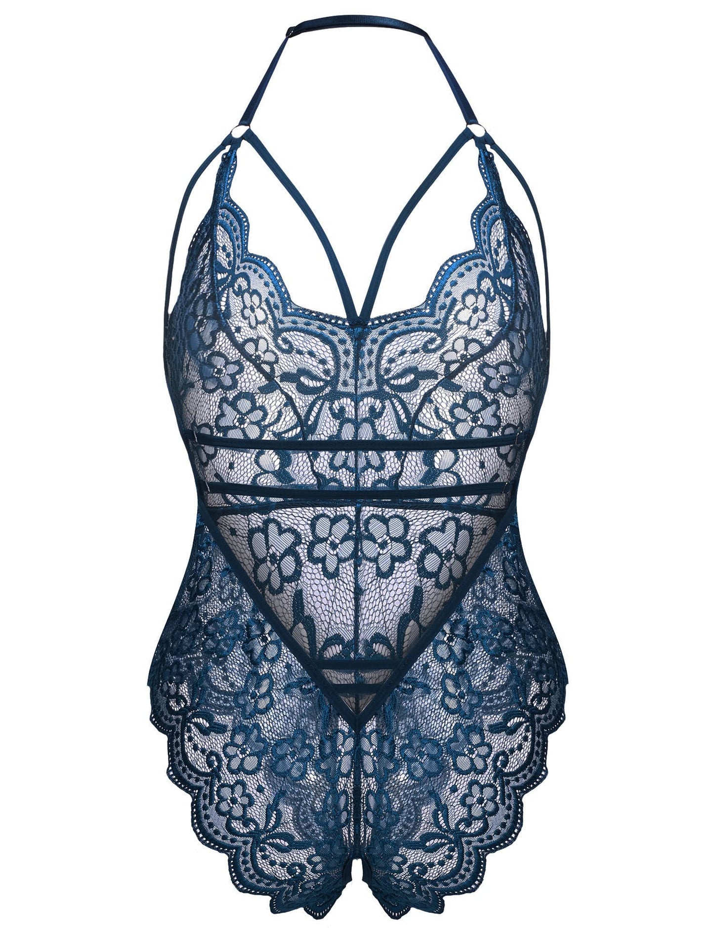 Blue lace lingerie