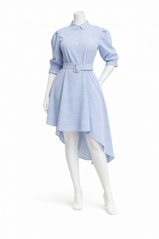 Angled Flare Shirt Dress