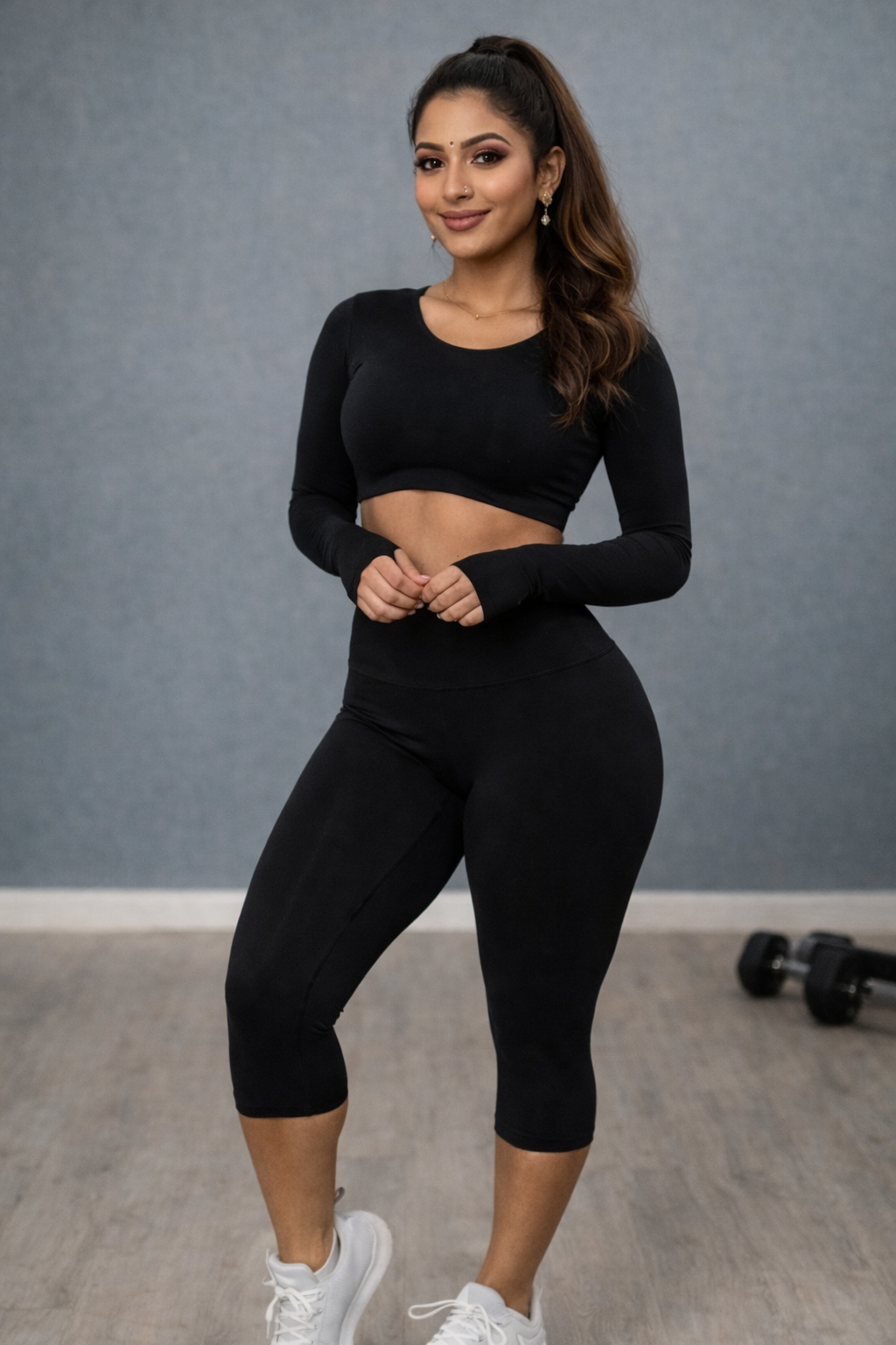 Black Booty Scrunch 3/4 Leggings