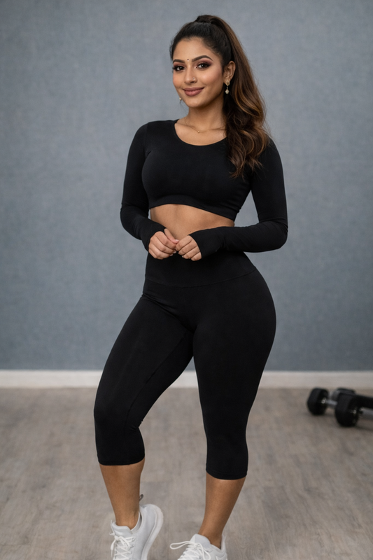 Black Booty Scrunch 3/4 Leggings