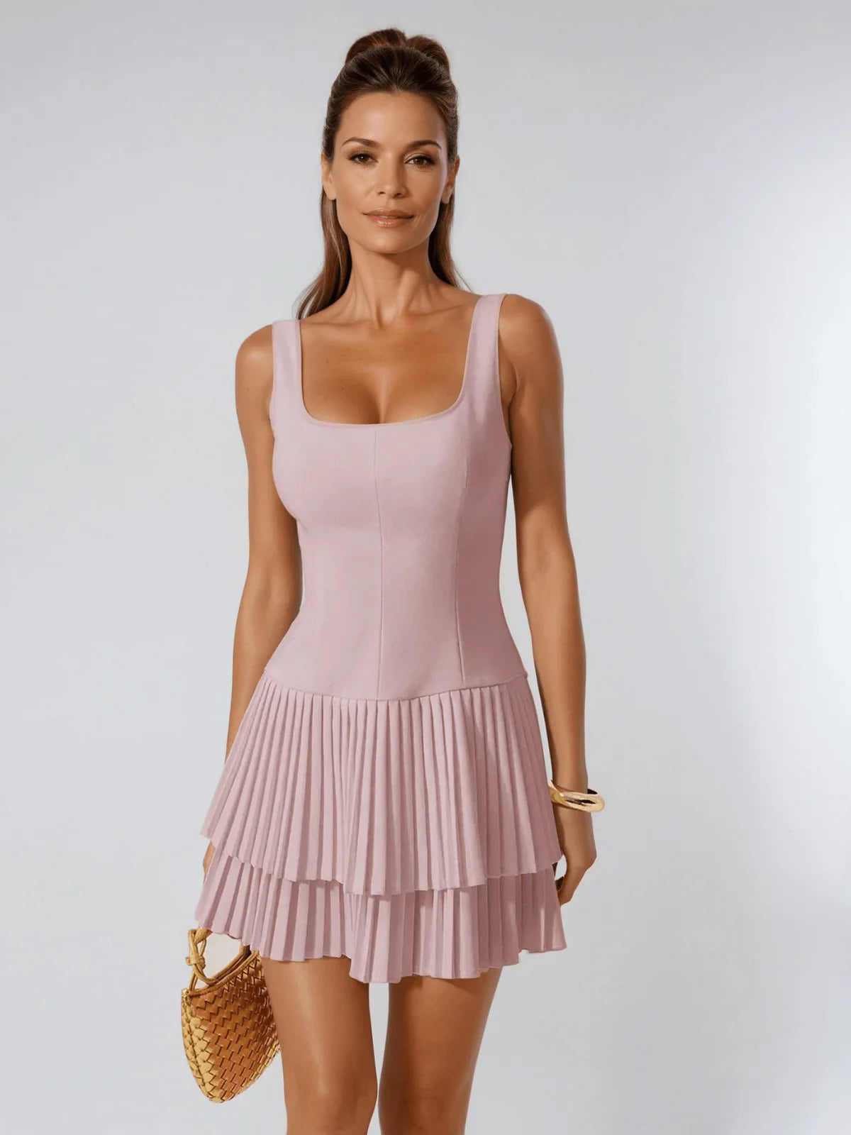 Flirty Pleated Tier Dress