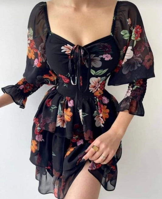 Mika floral tier dress