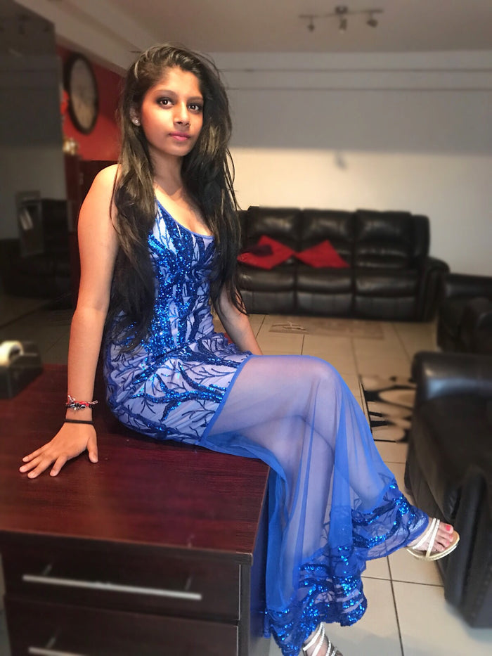 Blue Sequin Dress
