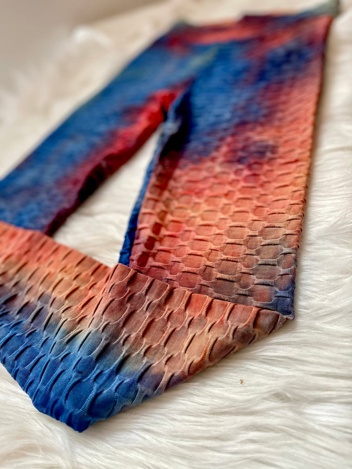 Mermaid T-dye textured leggings