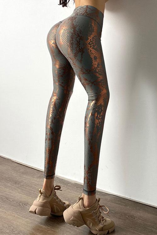 Slither foiled leggings